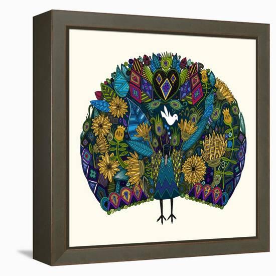 Peacock Garden-Sharon Turner-Framed Stretched Canvas