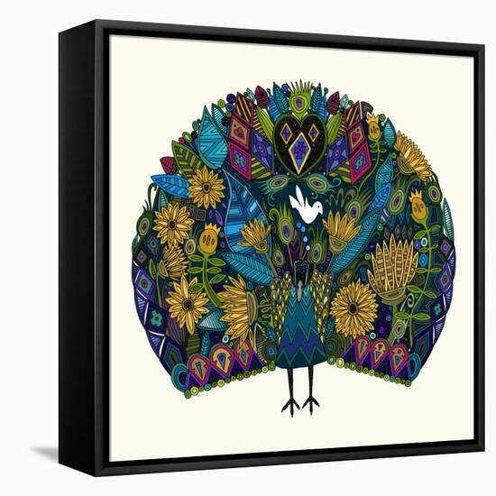 Peacock Garden-Sharon Turner-Framed Stretched Canvas