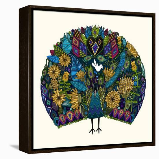 Peacock Garden-Sharon Turner-Framed Stretched Canvas