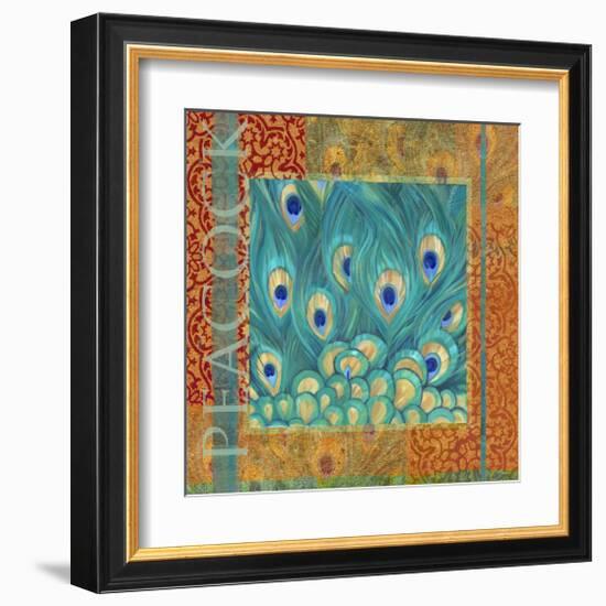 Peacock I-Louise Montillio-Framed Art Print