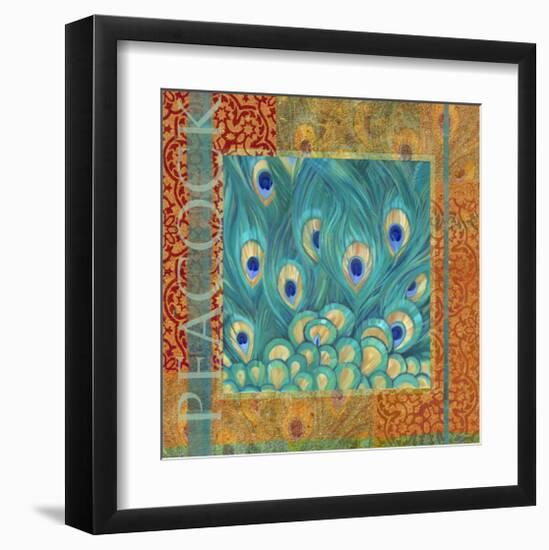 Peacock I-Louise Montillio-Framed Art Print