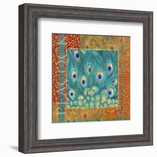 Peacock I-Louise Montillio-Framed Art Print