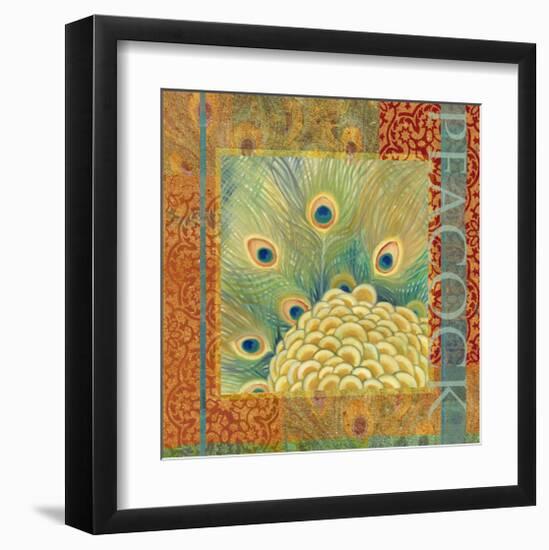 Peacock II-Louise Montillio-Framed Art Print