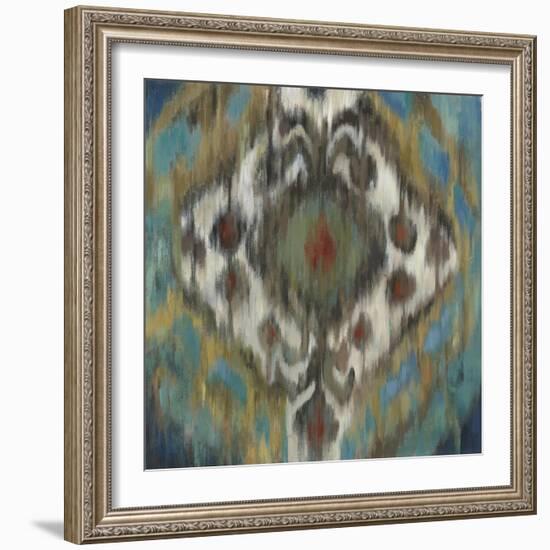 Peacock Ikat-Anna Polanski-Framed Art Print