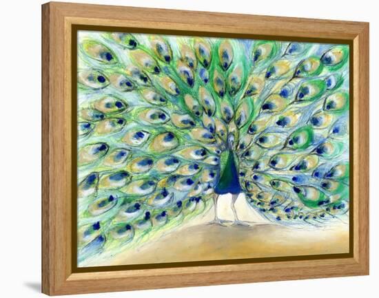 Peacock in San Diego 2, 2013-Nancy Moniz-Framed Premier Image Canvas