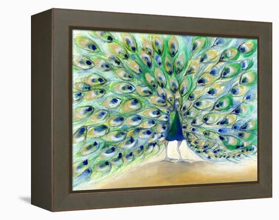 Peacock in San Diego 2, 2013-Nancy Moniz-Framed Premier Image Canvas