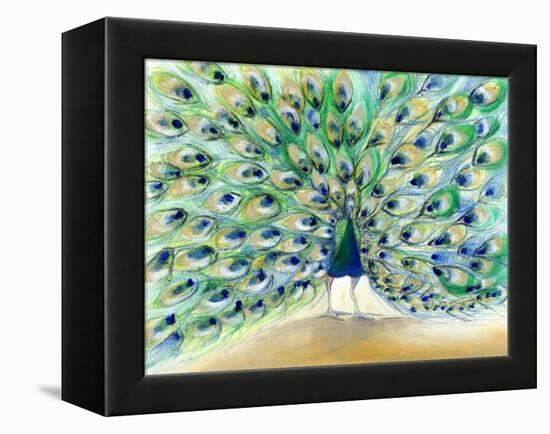 Peacock in San Diego 2, 2013-Nancy Moniz-Framed Premier Image Canvas