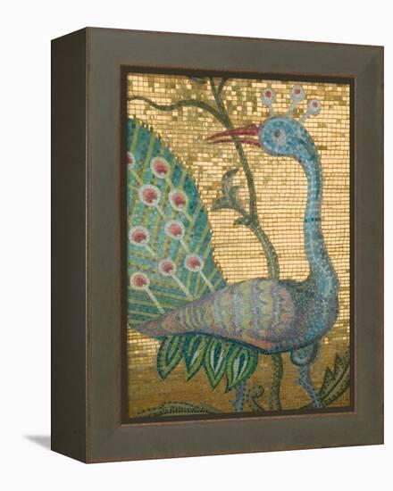 Peacock Mosaic, Eleftherotria Monastery, Macherado, Zakynthos, Ionian Islands, Greece-Walter Bibikow-Framed Premier Image Canvas