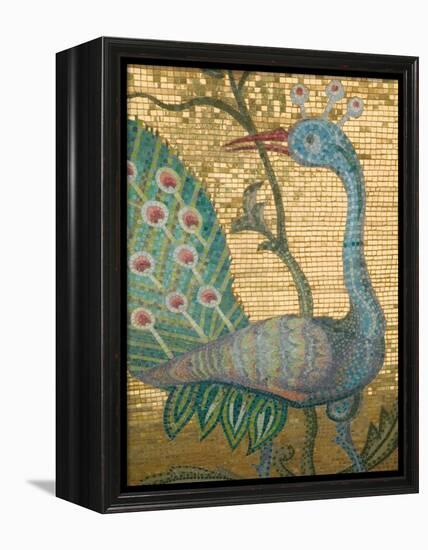 Peacock Mosaic, Eleftherotria Monastery, Macherado, Zakynthos, Ionian Islands, Greece-Walter Bibikow-Framed Premier Image Canvas