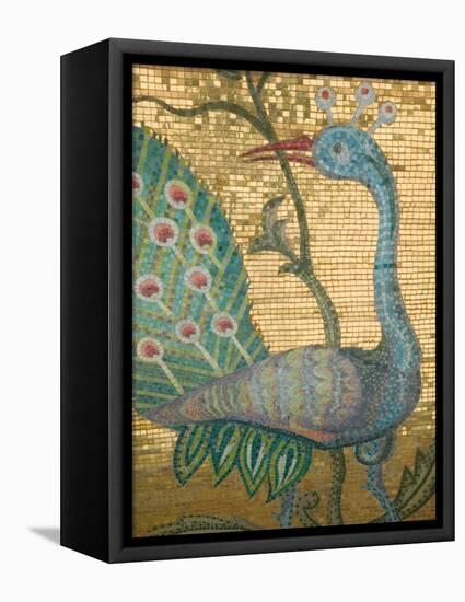 Peacock Mosaic, Eleftherotria Monastery, Macherado, Zakynthos, Ionian Islands, Greece-Walter Bibikow-Framed Premier Image Canvas