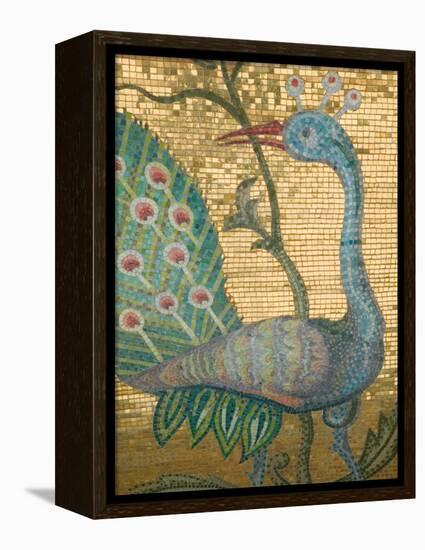 Peacock Mosaic, Eleftherotria Monastery, Macherado, Zakynthos, Ionian Islands, Greece-Walter Bibikow-Framed Premier Image Canvas