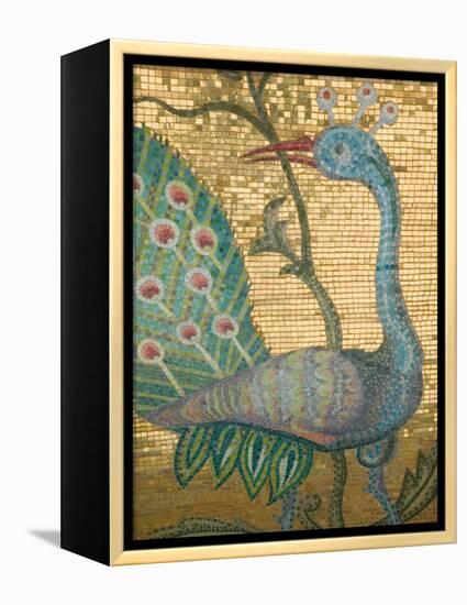 Peacock Mosaic, Eleftherotria Monastery, Macherado, Zakynthos, Ionian Islands, Greece-Walter Bibikow-Framed Premier Image Canvas