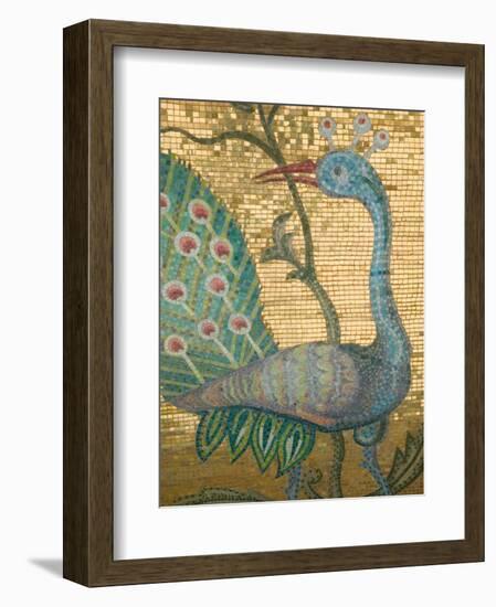 Peacock Mosaic, Eleftherotria Monastery, Macherado, Zakynthos, Ionian Islands, Greece-Walter Bibikow-Framed Photographic Print