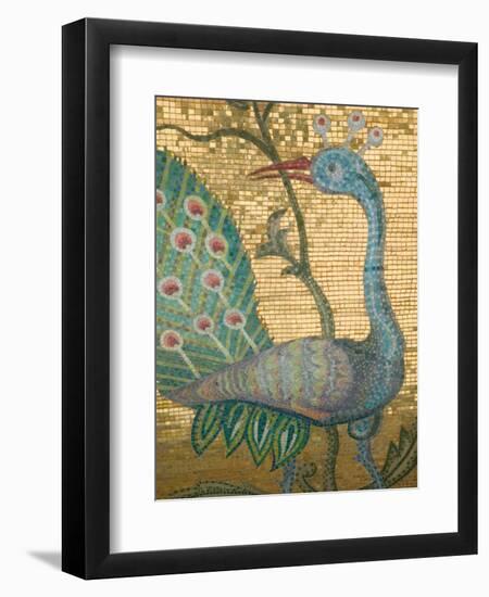 Peacock Mosaic, Eleftherotria Monastery, Macherado, Zakynthos, Ionian Islands, Greece-Walter Bibikow-Framed Photographic Print