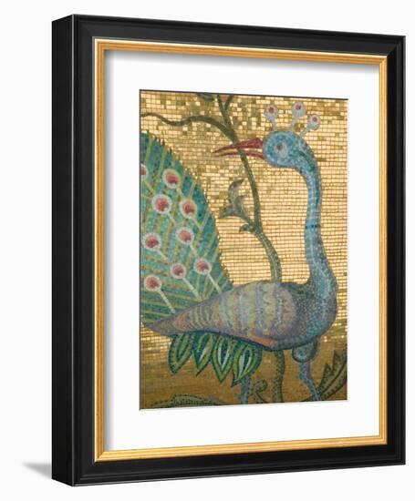 Peacock Mosaic, Eleftherotria Monastery, Macherado, Zakynthos, Ionian Islands, Greece-Walter Bibikow-Framed Photographic Print