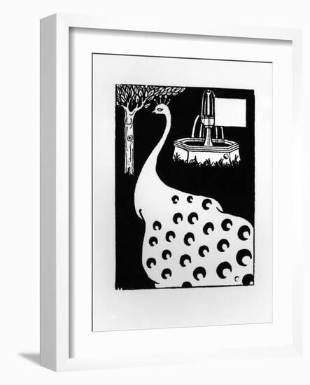 Peacock Motif, from Le Morte D'Arthur-Aubrey Beardsley-Framed Giclee Print