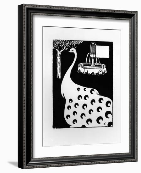 Peacock Motif, from Le Morte D'Arthur-Aubrey Beardsley-Framed Giclee Print