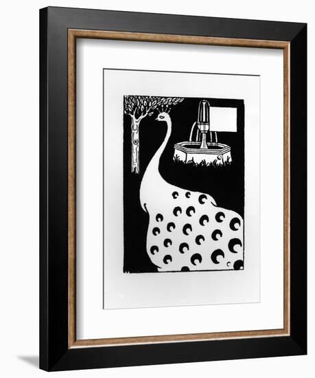 Peacock Motif, from Le Morte D'Arthur-Aubrey Beardsley-Framed Giclee Print