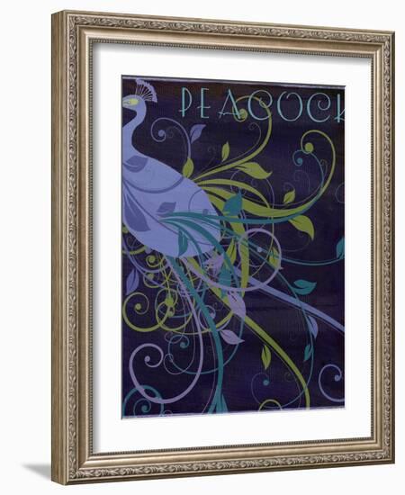 Peacock Nouveau II-null-Framed Giclee Print