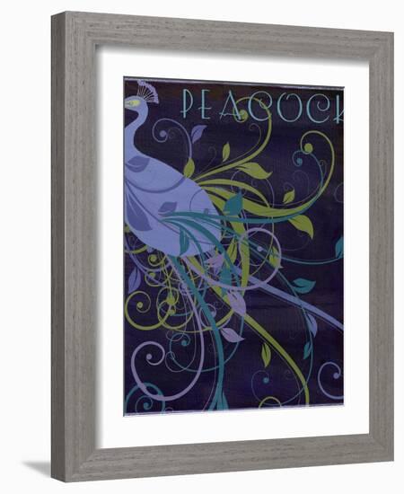 Peacock Nouveau II-null-Framed Giclee Print