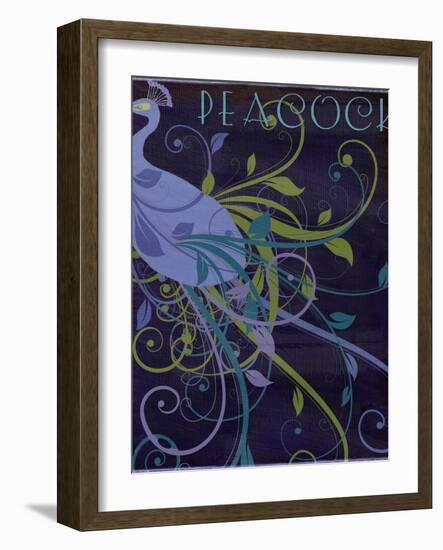 Peacock Nouveau II-null-Framed Giclee Print
