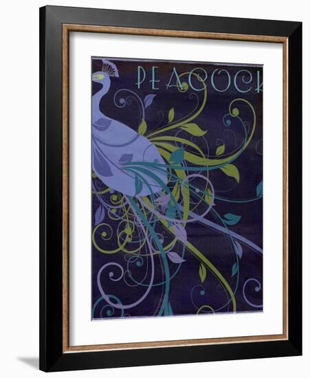 Peacock Nouveau II-null-Framed Giclee Print