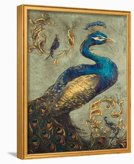 Peacock on Sage I-Tiffany Hakimipour-Framed Art Print
