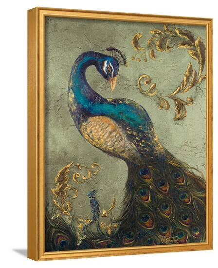 Peacock On Sage Ii Framed Art Print By Tiffany Hakimipour