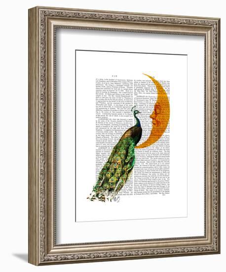 Peacock on the Moon-Fab Funky-Framed Art Print