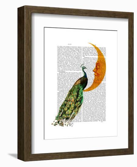 Peacock on the Moon-Fab Funky-Framed Art Print