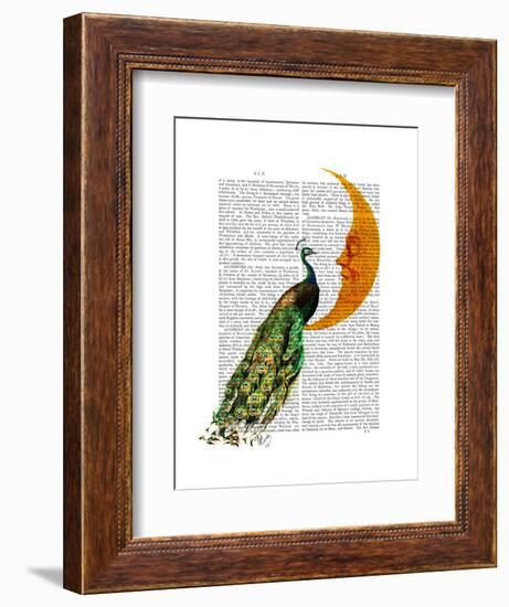 Peacock on the Moon-Fab Funky-Framed Art Print