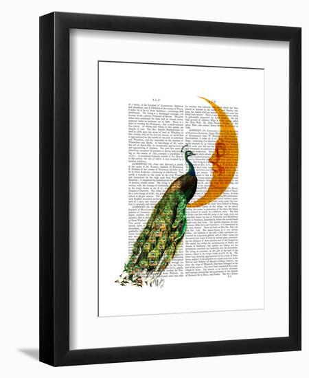 Peacock on the Moon-Fab Funky-Framed Art Print