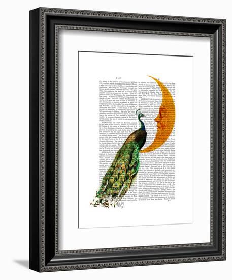 Peacock on the Moon-Fab Funky-Framed Art Print