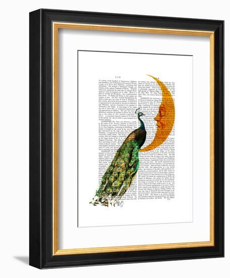 Peacock on the Moon-Fab Funky-Framed Art Print