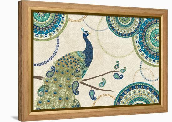 Peacock Paradise I-Veronique Charron-Framed Stretched Canvas