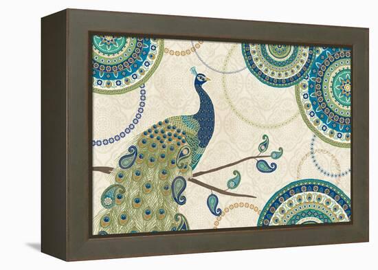 Peacock Paradise I-Veronique Charron-Framed Stretched Canvas