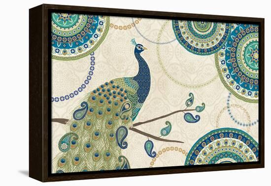 Peacock Paradise I-Veronique Charron-Framed Stretched Canvas