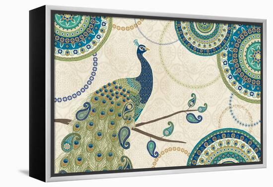 Peacock Paradise I-Veronique Charron-Framed Stretched Canvas