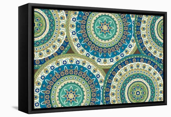 Peacock Paradise IV-Veronique Charron-Framed Stretched Canvas