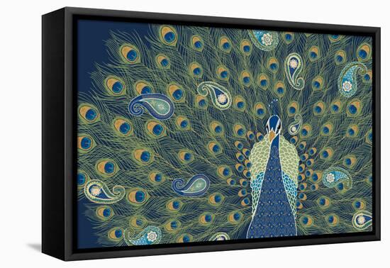 Peacock Paradise VI-Veronique Charron-Framed Stretched Canvas