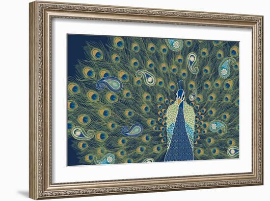 Peacock Paradise VI-Veronique Charron-Framed Art Print