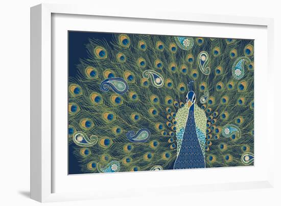 Peacock Paradise VI-Veronique Charron-Framed Art Print