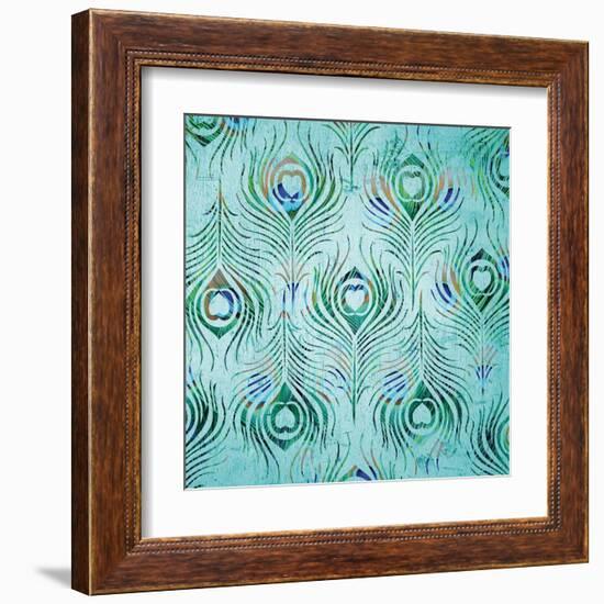 Peacock Pattern 2-Diane Stimson-Framed Art Print