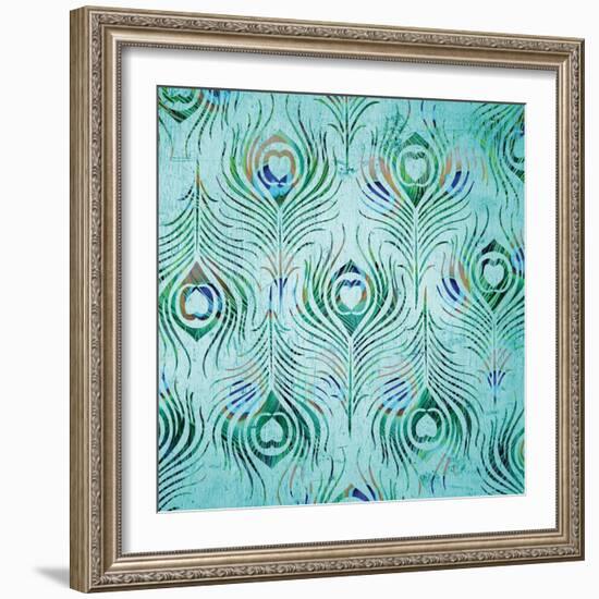 Peacock Pattern 2-Diane Stimson-Framed Art Print