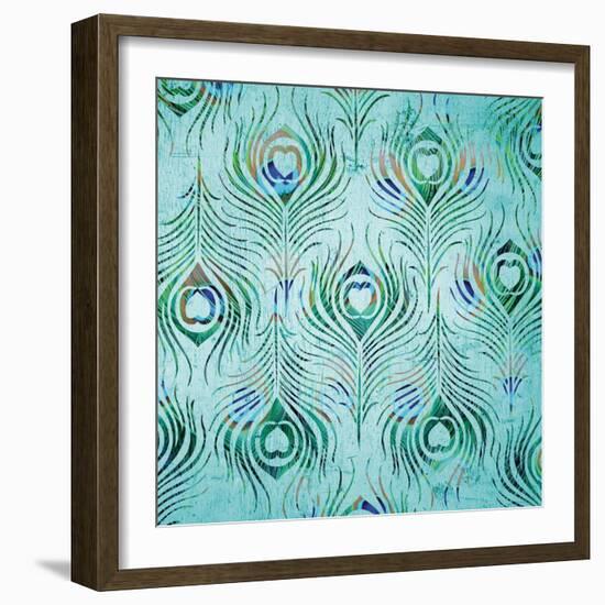 Peacock Pattern 2-Diane Stimson-Framed Art Print