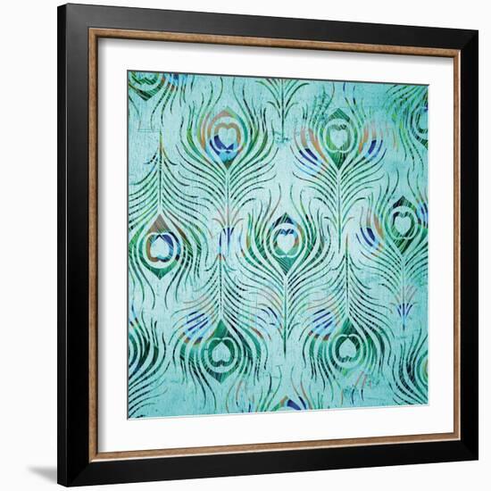 Peacock Pattern 2-Diane Stimson-Framed Art Print