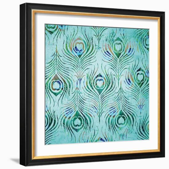 Peacock Pattern 2-Diane Stimson-Framed Art Print