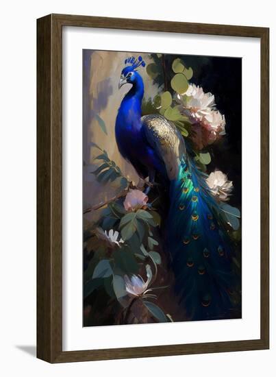 Peacock Pine and Peony I-Vivienne Dupont-Framed Art Print