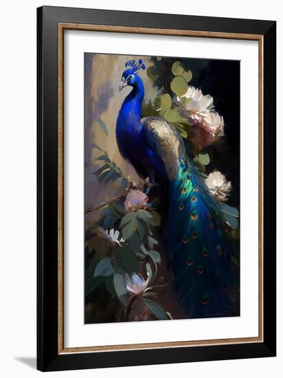 Peacock Pine and Peony I-Vivienne Dupont-Framed Art Print