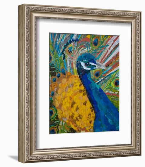 Peacock Plumage-null-Framed Premium Giclee Print